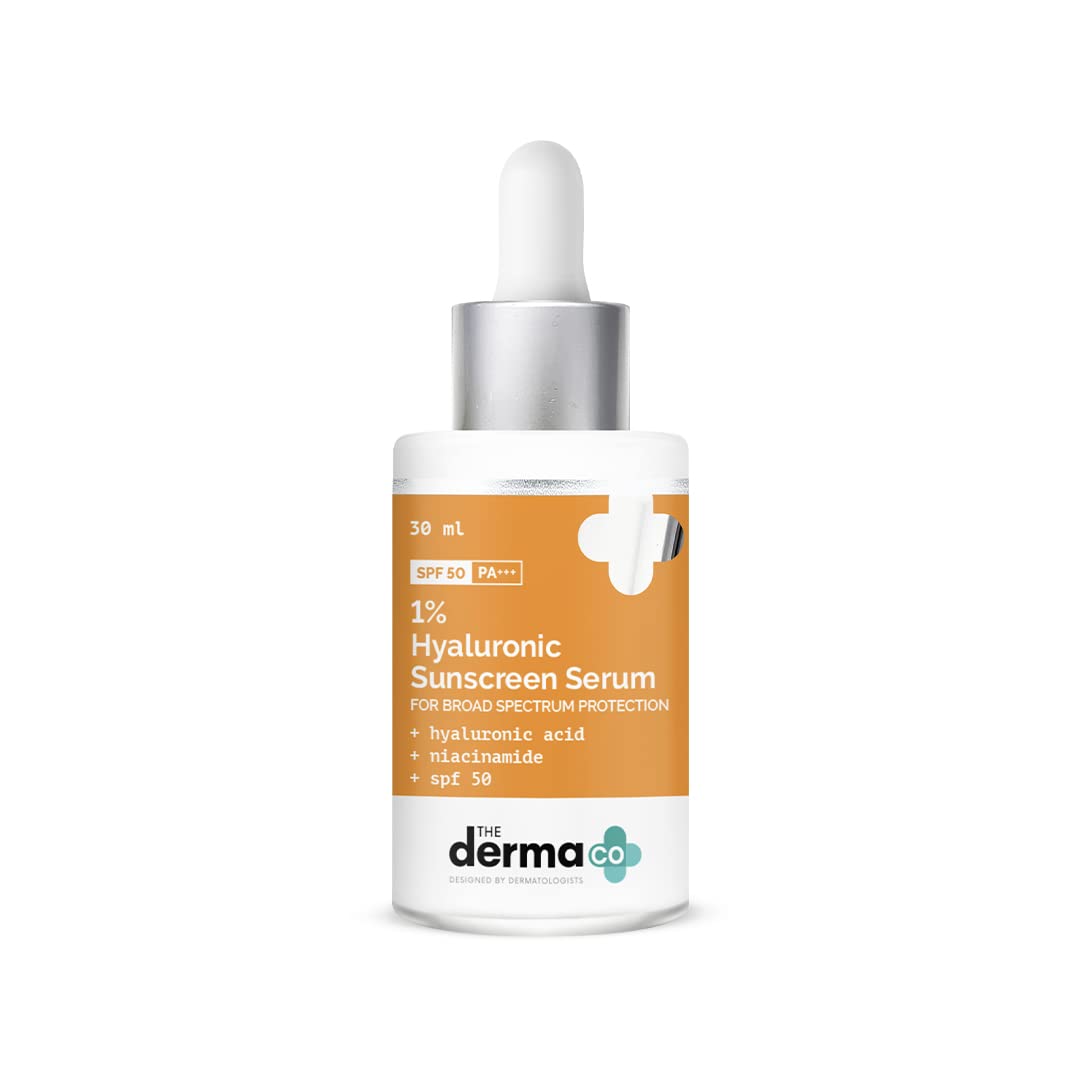 The Derma Co 1% Hyaluronic Acid Sunscreen Serum with SPF 50 & Niacinamide for Broad Spectrum Protection - 30ml