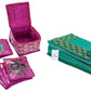 Kuber Industries Brocade Jewellery Kit|Wedding collection Gift with 10 Pouches, Pack of 1 (Pink)