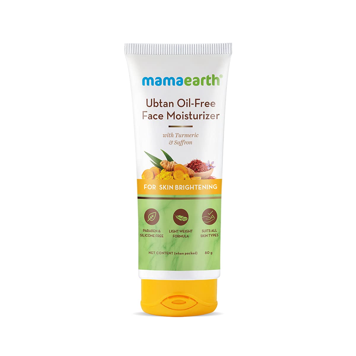 Mamaearth Ubtan Oil-Free Face Moisturizer with Turmeric & Saffron for Skin Brightening - 80 ml