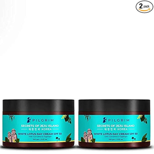 PILGRIM Korean Face Cream For Skin Brightening and Lightening, De-Pigmentation and Blemish Removal, Dry, Oily, Combination and Acne Skin, 100g+100g, Pack of 2