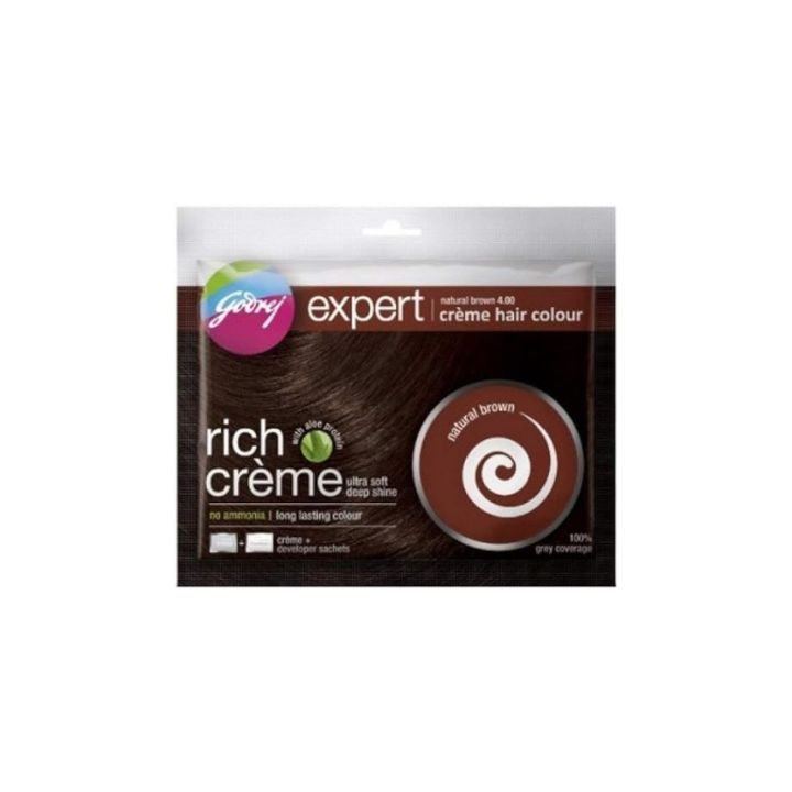 Godrej Rich Creme Hair Colour - Natural Brown 4.00 (Pack of 4)