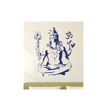 Decals Design PVC Vinyl Lord Shiva Om Meditating Wall Sticker For Home (50X70cm, Blue)