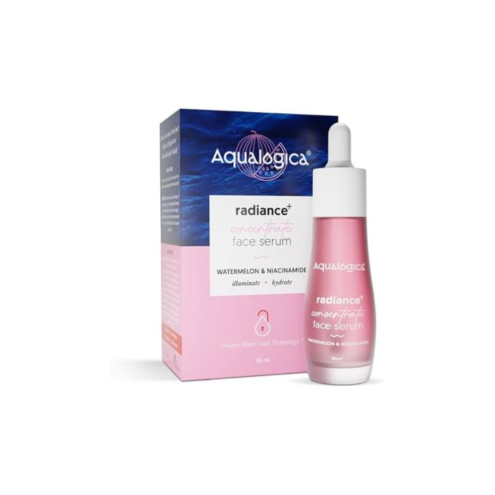 Aqualogica Radiance+ Concentrate Niacinamide Face Serum with Watermelon for Men and Women Radiant Look -For Glowing, Oily and Dry Skin -30ml