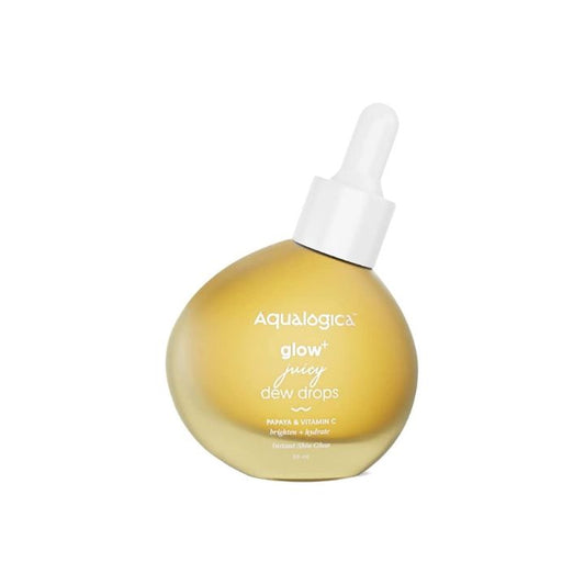 Aqualogica Glow+ Juicy Dew Drops Liquid Highlighter for Instant Glow & Shimmer With Illuminating Papaya & Vitamin C, Dewy Makeup Look, 30 ml