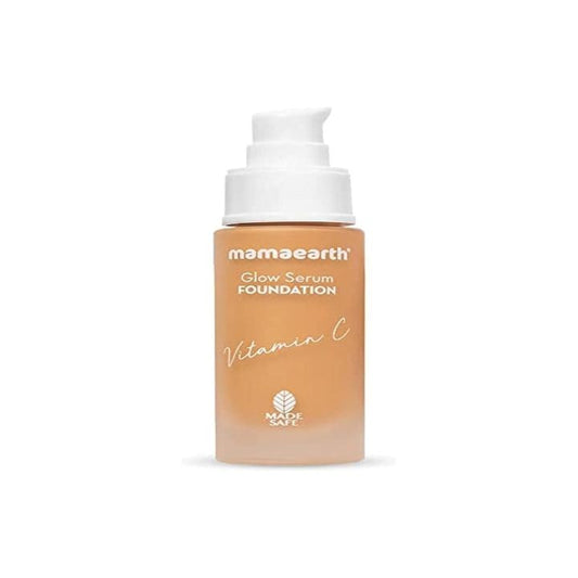 Mamaearth Glow Serum Foundation Lotion with Vitamin C & Turmeric for 12-Hour Long Stay- 07 Toffee Glow - 30 ml Dewy Finish