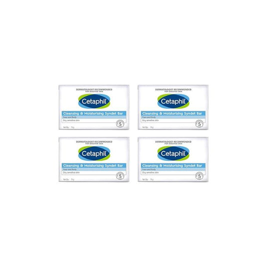 Cetaphil Cleansing and Moisturising Syndet Bar Pack of 4 (75g)