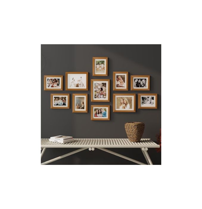 Art Street Picture Frame Set of 11, Brown Photo Frame , Family Picture Frame Collage for Wall Decoration-Mix Size- 8x10 , 6x8 Inches