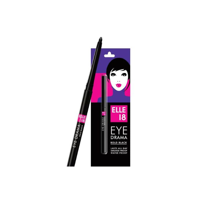 Elle 18 Eye Drama Kajal, Bold Black, 0.35g