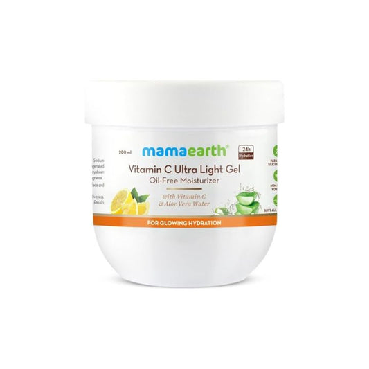 MAMAEARTH Ultra Light Gel Oil-Free Moisturizer For Face with Vitamin C & Aloe Vera Water for Glowing Hydration - 200 ml