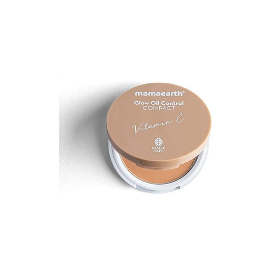 Mamaearth Glow Oil Control Compact Powder SPF 30 with Vitamin C & Turmeric for 2X Instant Glow - 9 g (Almond Glow)