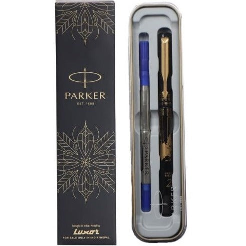 Parker Moments Vector Timecheck Gold Trim Roller Ball Pen (Black)