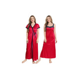 AV2 Women's Satin Solid Maxi Nighty