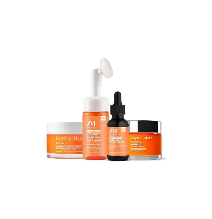 Zayn & Myza Vitamin C Brightening Skin Care Range, Face wash with Serum, Day Cream & Night Cream for Men & Women combo (Set of 4)