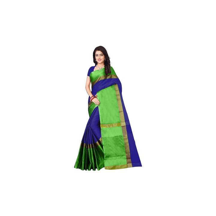 Dhruvi Trendz Soft Cotton & Silk Saree For Women Banarasi Saree