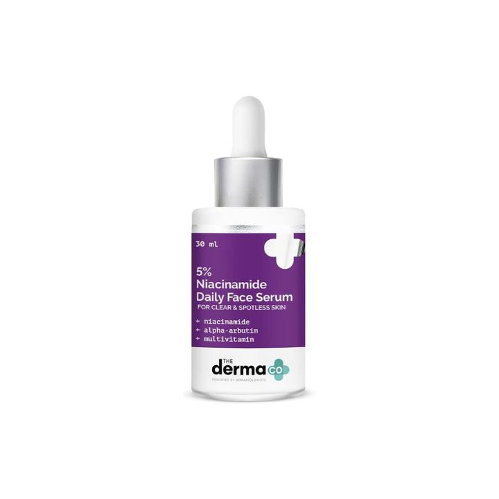 The Derma Co 5% Niacinamide Daily Face Serum with Alpha Arbutin & Multivitamin for Clear & Spotless Skin - 30ml