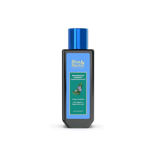 Blue Nectar Rosemary Oil for Hair Growth with Bhringraj Oil for Hair | 100% Natural Ayurvedic Hair Oil with Amla Hair Oil (9 Herbs,100ml)