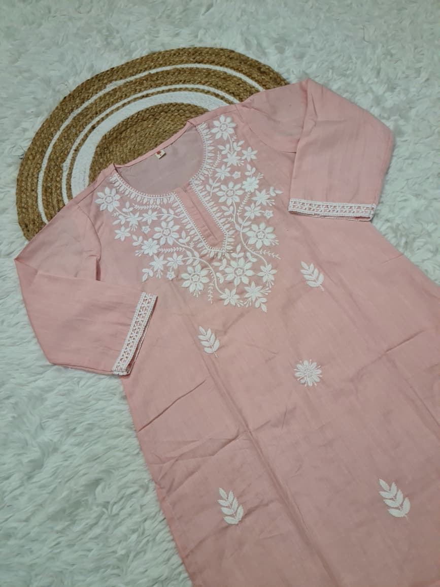 PREMIUM COTTON WITH EMBROIDERY KURTA SET