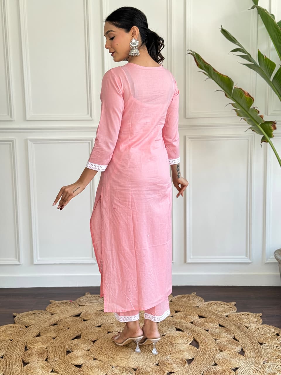 PREMIUM COTTON WITH EMBROIDERY KURTA SET