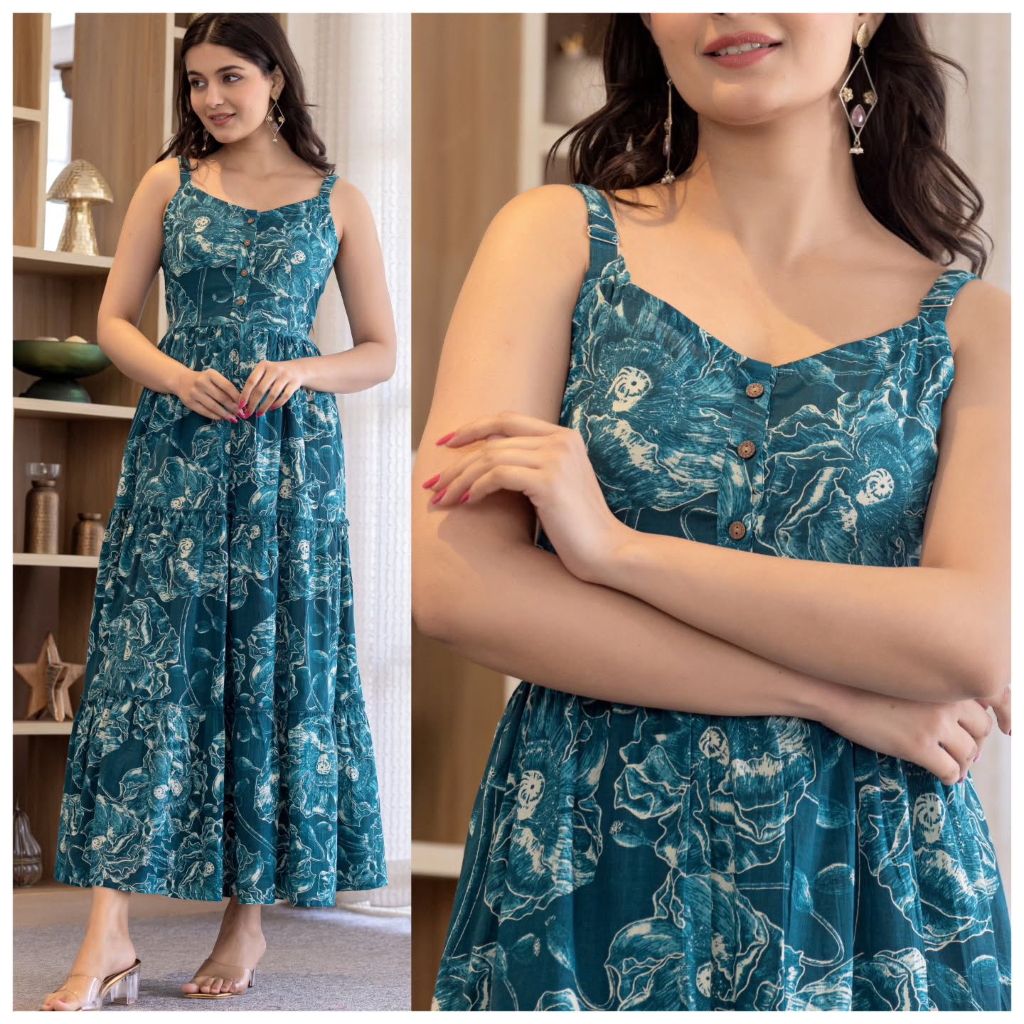 Sleeveless Ruffle Maxi Dress