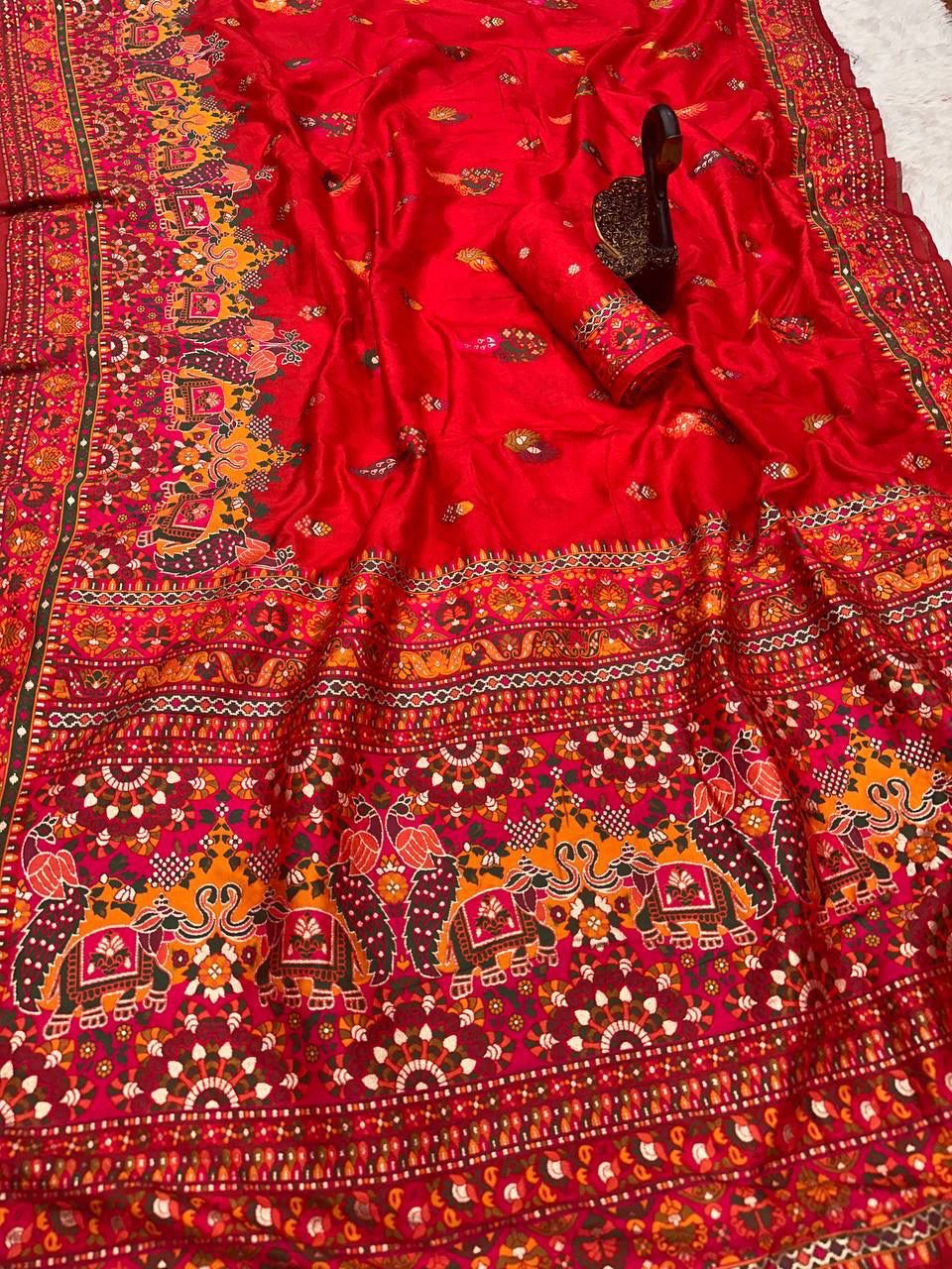 Pashmina Silk Weaving Saree