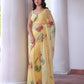 Floral handwork saree
