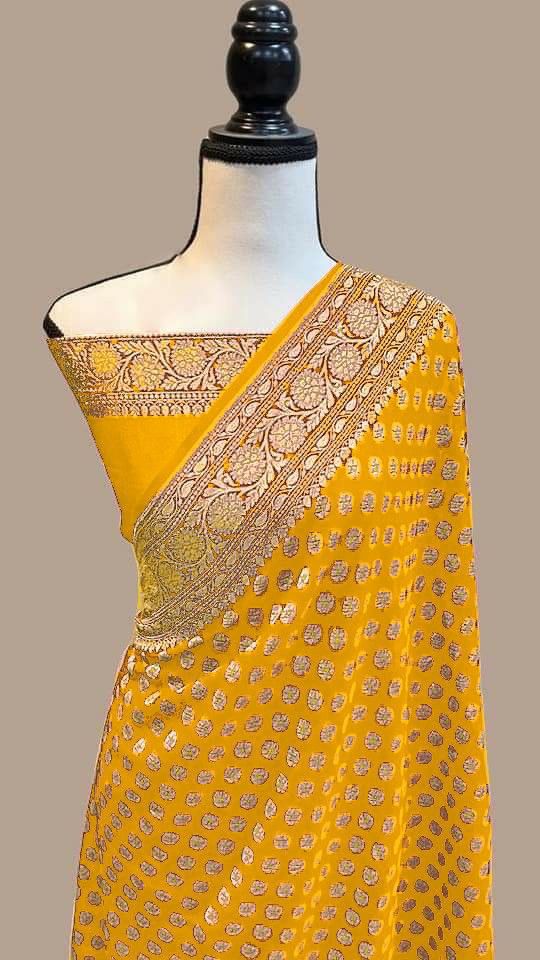 Pure Soft Khadi Georgette Silk Saree
