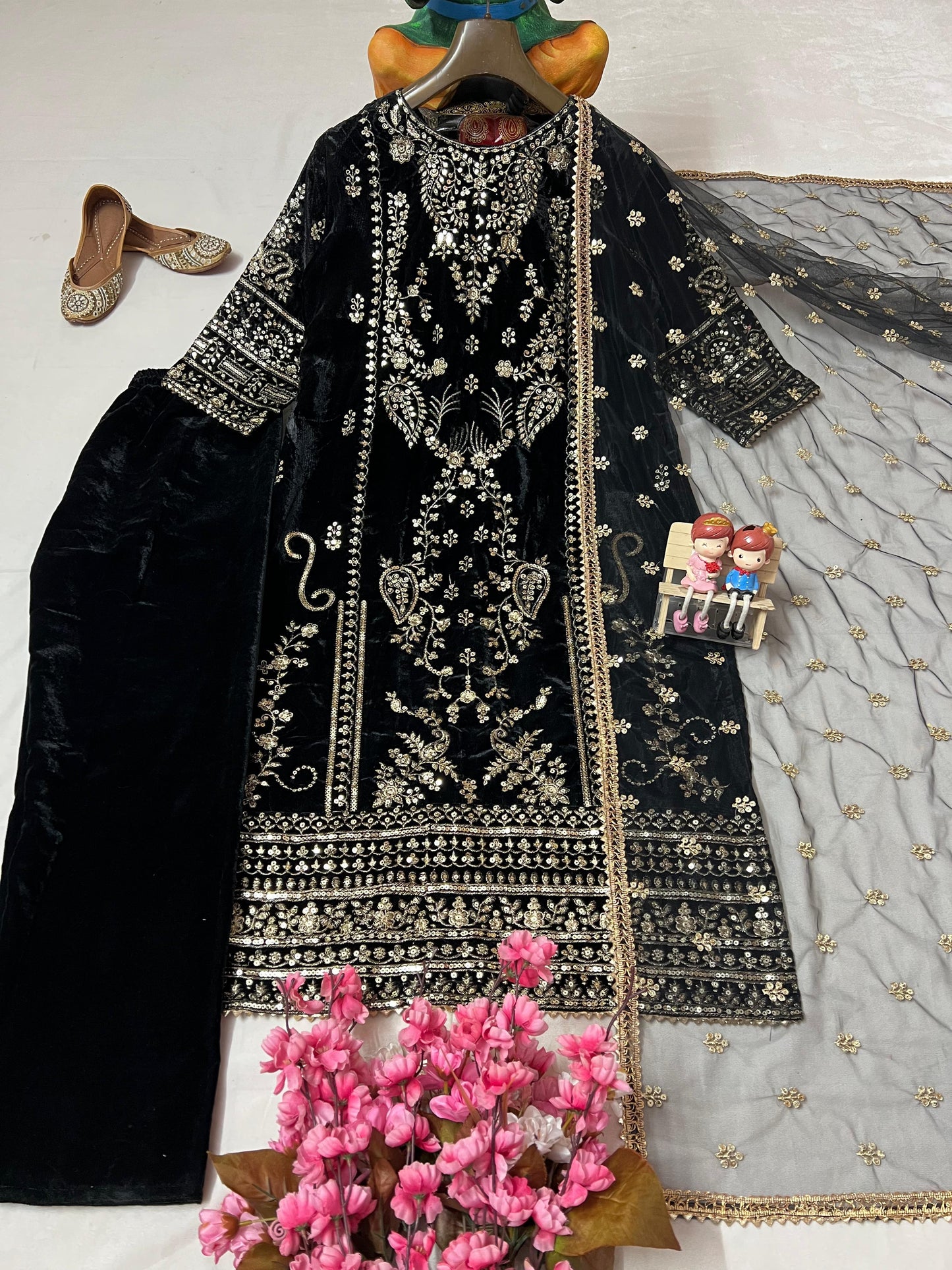 Kurti Pant Set Velvet