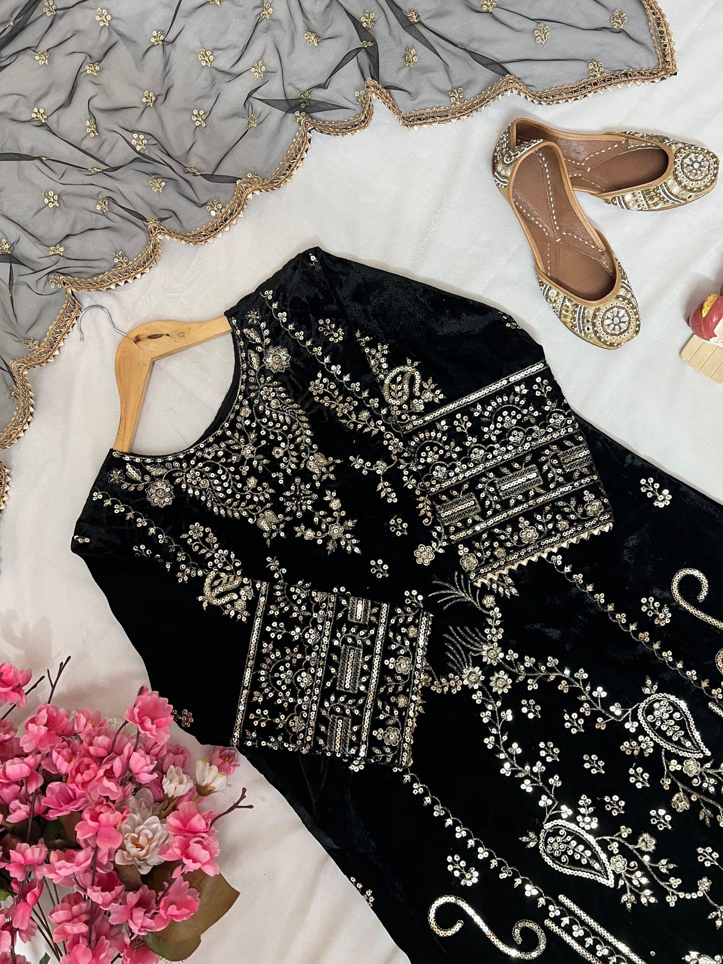Kurti Pant Set Velvet
