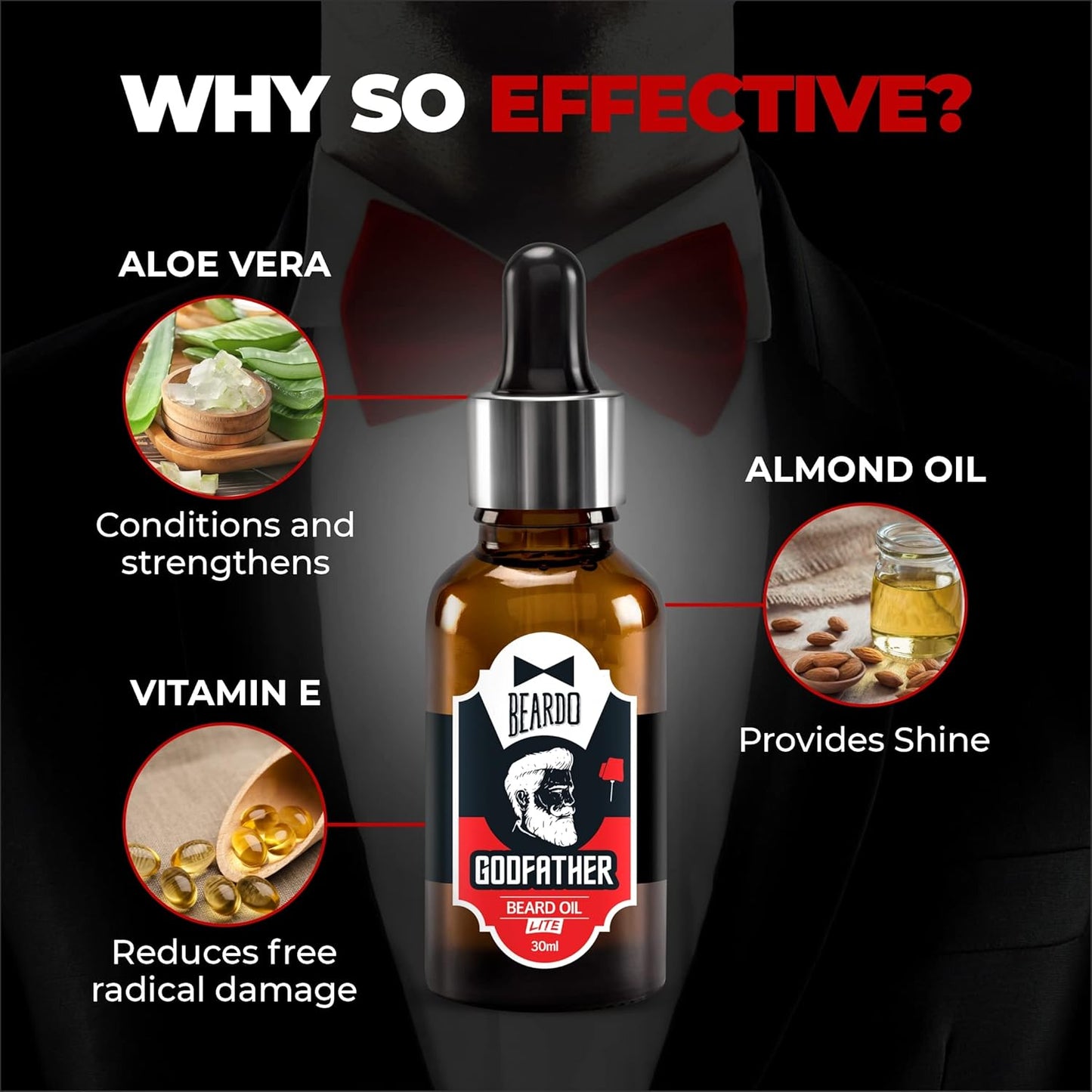 Beardo Godfather Lite Beard and Moustache Oil, 30 ml