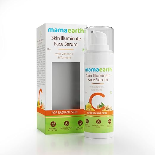 Mamaearth Skin Illuminate Vitamin C Face Serum For Glowing and Radiant Skin with High Potency Vitamin C & Turmeric For Men and Women - 30g