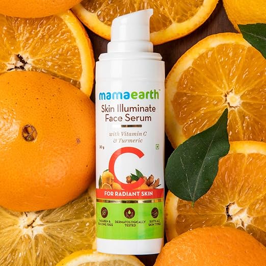 Mamaearth Skin Illuminate Vitamin C Face Serum For Glowing and Radiant Skin with High Potency Vitamin C & Turmeric For Men and Women - 30g