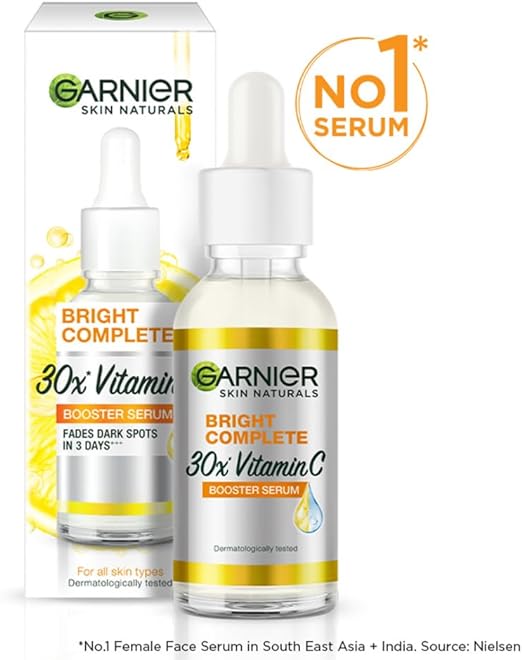 Garnier Bright Complete Vitamin C Booster Face Serum for All Skin Types (30ml)