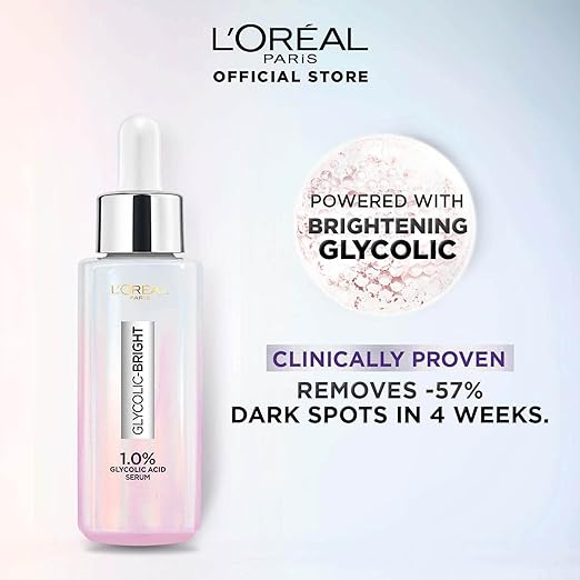 L'Oreal Paris Glycolic Bright & Anti Dark Spot Face Serum, Instant Glow 30ml