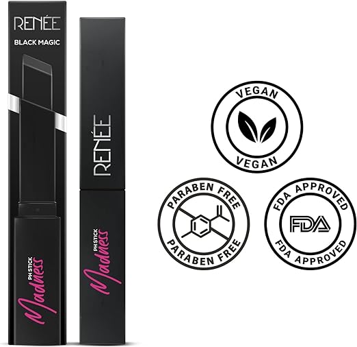 RENEE Madness PH Stick, 3g | Black lipstick that delivers pink hue, enriched with Vitamin E and Jojoba Oil