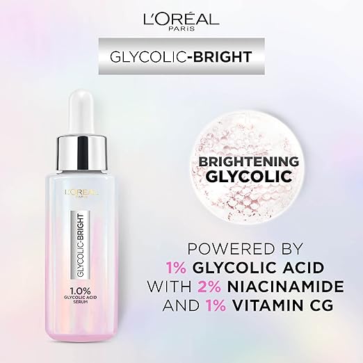 L'Oreal Paris Glycolic Bright & Anti Dark Spot Face Serum, Instant Glow 30ml