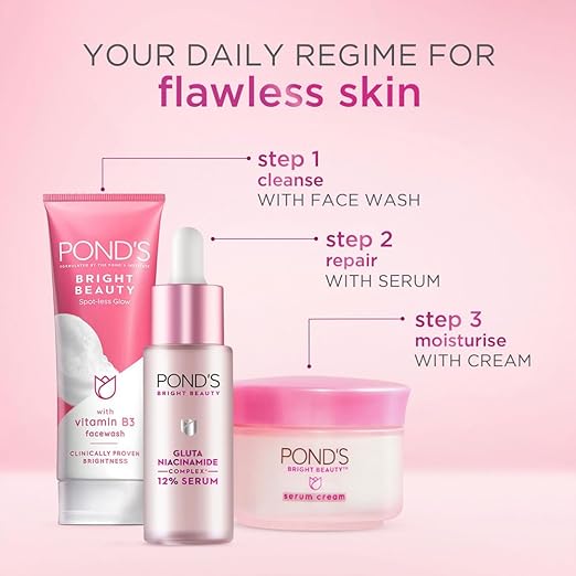 Pond's Bright Beauty Anti-Pigmentation Serum for Flawless Radiance with 12% Gluta-Niacinamide Complex