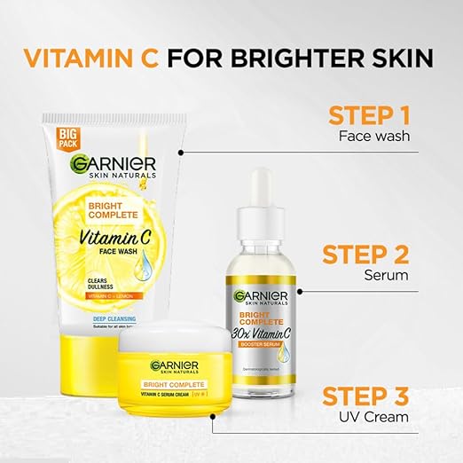 Garnier Bright Complete Vitamin C Booster Face Serum for All Skin Types (30ml)