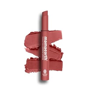 MAMAEARTH Moisture Matte Longstay Lipstick with Avocado Oil & Vitamin E for 12 Hour Long Stay-01 Carnation Nude - 2 g