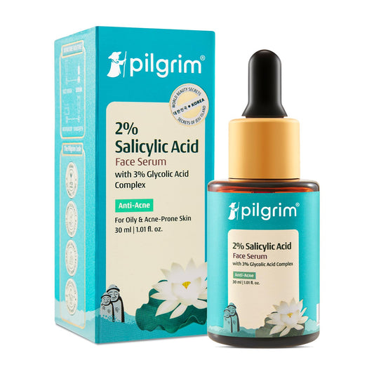 Pilgrim Korean Salicylic Acid 1% + Glycolic Acid 3% Anti Acne Serum for oily & acne prone skin , 30 ml